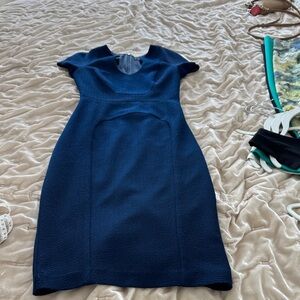 Black Halo Navy Blue Midi Dress